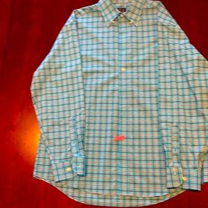 Joseph A banks Large Aqua casual Dress Shirt